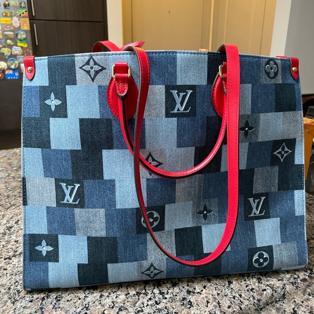 **SOLD**Louis Vuitton Onthego Denim Shopping Tote